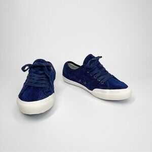 SeaVees Womens 6 Monterey Sneaker Navy Crinkled Satin‎ Casual Shoes